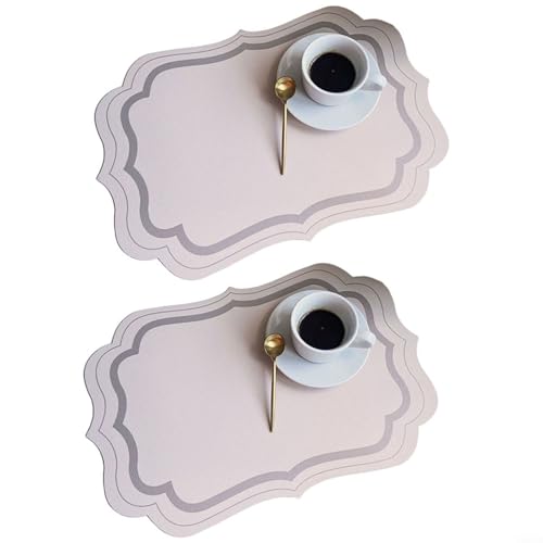 Wasserdichte und rutschfeste PVC-Tischsets für bequemes Essen, 2er-Set (D) von Entgoinggo