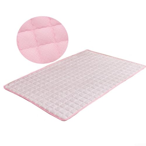 Weiche Kühlmatte für Haustiere, atmungsaktives Design für heiße Tage mit rutschfesten Eigenschaften (L Pink-L) von Entgoinggo