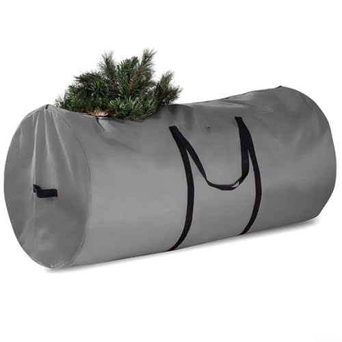 Weihnachtsbaum-Aufbewahrungstasche, 76,2 x 152,4 cm, mit wasserdichtem Oxford-Gewebe zum Organisieren und Schützen des Baumes (grau) von Entgoinggo