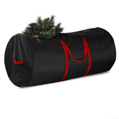 Weihnachtsbaum-Aufbewahrungstasche, 76,2 x 152,4 cm, mit wasserdichtem Oxford-Gewebe zum Organisieren und Schützen des Baumes (schwarz) von Entgoinggo