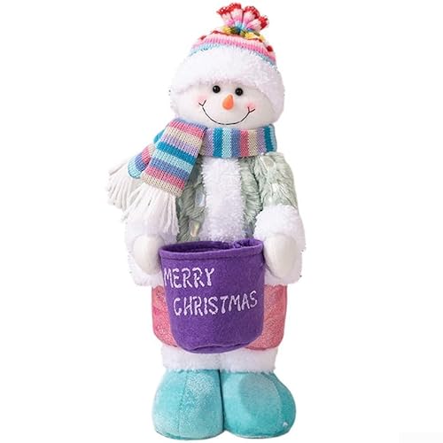 Weihnachtsschmuck aus Stoff mit Schneemann-Puppe und Weihnachtsmann-Puppe, geeignet für Fenster- und Hausmäntel, verbessert die Urlaubsatmosphäre (Schneemann) von Entgoinggo