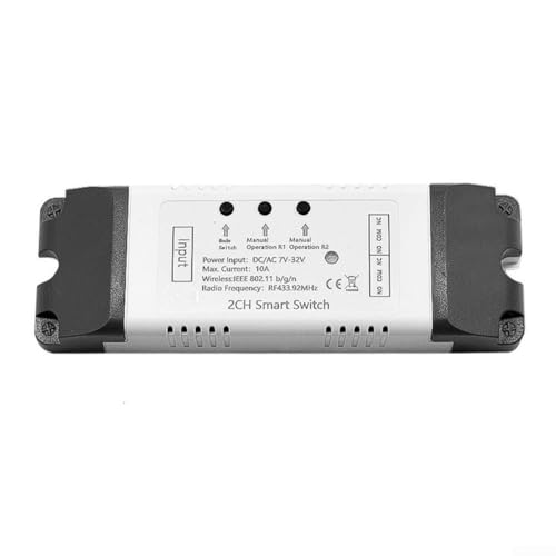 WiFi Smart Switch Garagentor-Controller, Fernzugriffsmodul mit Zeitplanungsfunktion, AC DC, kompatibel mit 7–32 V, Fernbedienungsöffner von Entgoinggo