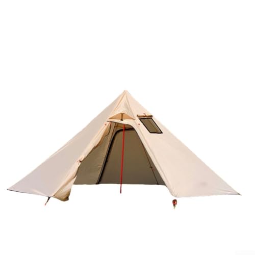 Yurt-Zelt für Outdoor-Abenteuer, luxuriöses Tipi mit verbesserter Windbeständigkeit und feuerfester Einrichtung (braun) von Entgoinggo