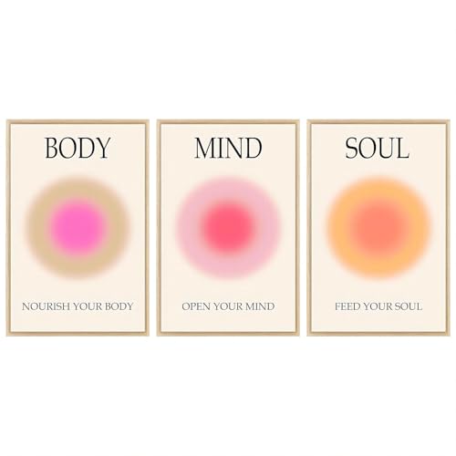 Enthusiasm 3 Panels Colourful Gradient Aura Angel Numbers Poster Sets for Room Aesthetic Colourful Aura Gradient Canvas Wall Art for Bedroom Office (Aura, Unframed) (50 x 75 cm) von Enthusiasm