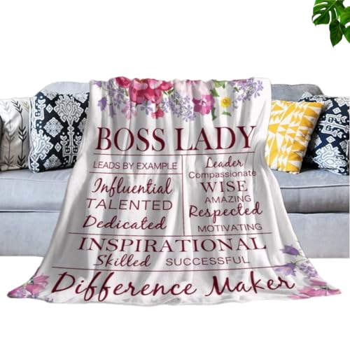 Enthusiasm Boss Lady Geschenke für Frauen, Geschenke für weibliche Chef, Decke, Chef, Wertschätzungsgeschenke für Frau, Chef, Geschenkideen für den Chef (150 x 200 cm) von Enthusiasm