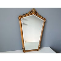 Vintage Spiegel Mit Giltwood-Rahmen Geschnitzter Wandbehang | 26, 5 "x 17" von EntourageFinds