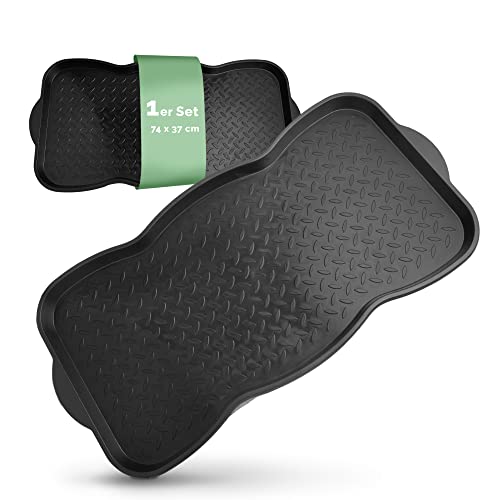 Entrando 1x Schuhabtropfschale Groß für 3 Paar Schuhe - stabil, platzsparend, pflegeleicht - sofort einsatzbereit - ideal für Flur & Eingang (74 x 37 cm) von Entrando