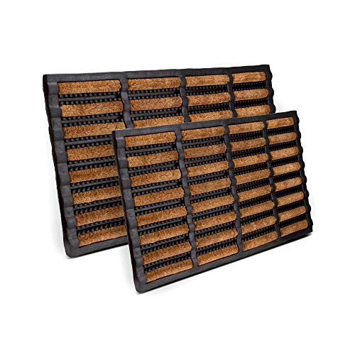 Entrando Fußmatte Kokos & Gummi – Fußabtreter wetterfest für Haustür & Garten – Bürstenmatte Braun Schwarz 45x75 cm – rutschfest & robust für Außenbereich von Entrando