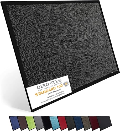 Entrando Fußmatte 90x150 cm - Anthrazit Schwarz - rutschfest & waschbar - große Schmutzfangmatte für Innen & Außen - robust mit Gummirücken - ideal als Eingangsteppich Entrando Fußmatte 90x150 cm - Anthrazit Schwarz - rutschfest & waschbar - große Schmutzfangmatte für Innen & Außen - robust mit Gummirücken - ideal als Eingangsteppich von Entrando