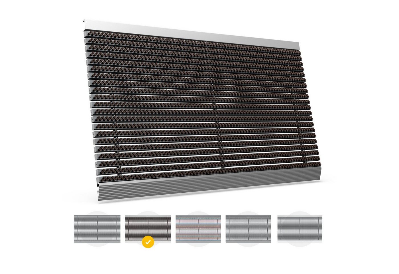 Fußmatte DUROMAS - Premium Fußabtreter für Außen aus ALU und Polypropylen, Entrando, Rechteckig, Höhe: 22 mm, pflegeleicht, robust, strapazierfähig, wetterfest, UV-beständig, rutschfest von Entrando