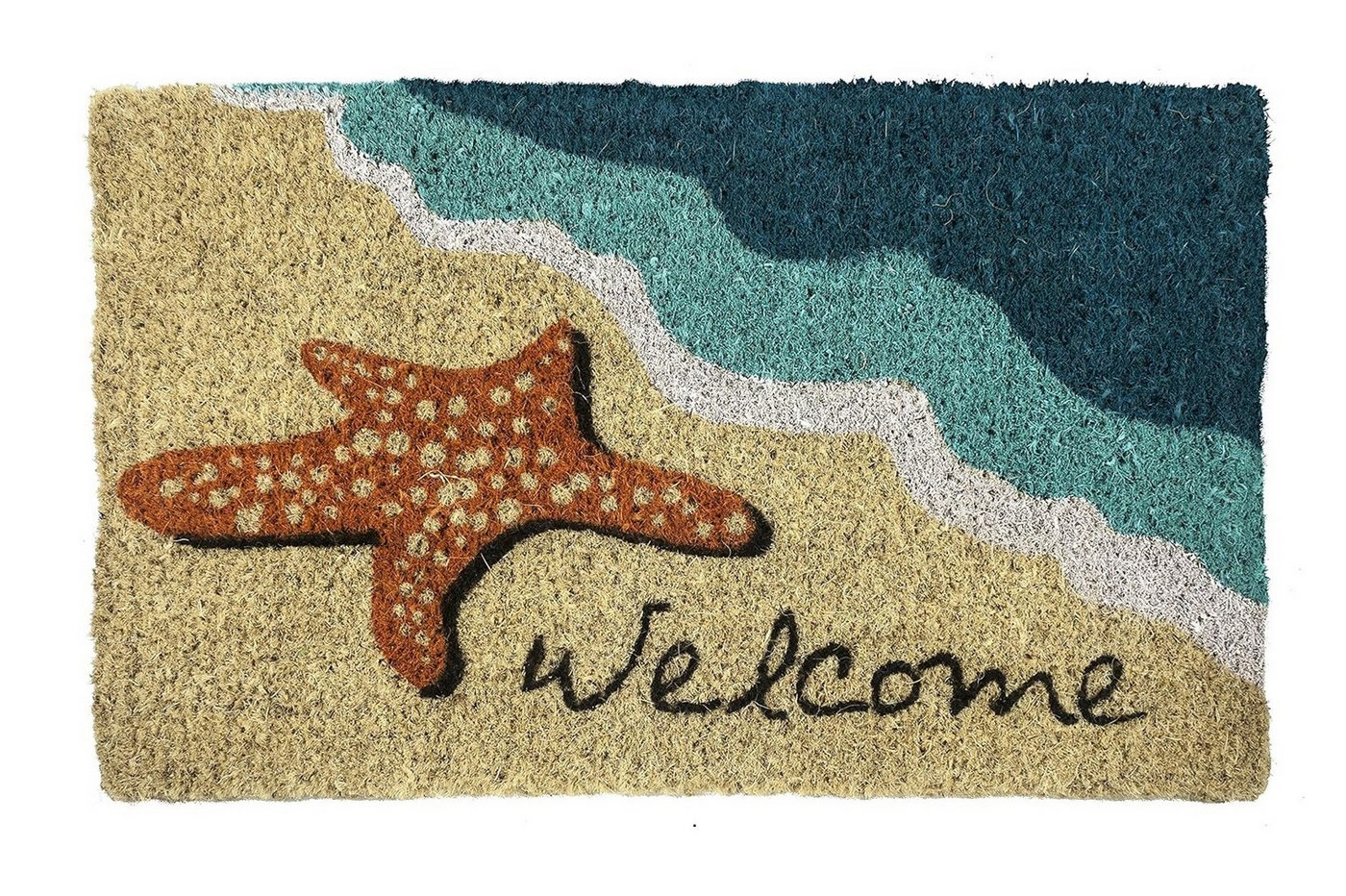 Entryways Fußmatte Entryways Handgewebte Kokos Fußmmatte 60cm x 40cm Seestern Bunt 9315 Entryways Fußmatte Entryways Handgewebte Kokos Fußmmatte 60cm x 40cm Seestern Bunt 9315 von Entryways