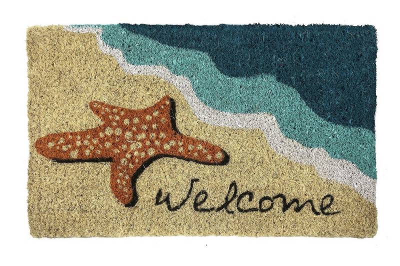 Entryways Fußmatte Entryways Handgewebte Kokos Fußmmatte 60cm x 40cm Seestern Bunt 9315 Entryways Fußmatte Entryways Handgewebte Kokos Fußmmatte 60cm x 40cm Seestern Bunt 9315 von Entryways