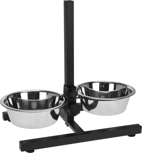 Envenzo Doppelter Hundenapf Verstellbarer Ständer mit 2 Edelstahlnäpfen - Erhöhte Futterstation für Hunde & Katzen - Rutschfester Metallrahmen, Leicht zu Reinigen - Erhöhte Futter- & Wassernäpfe Envenzo Doppelter Hundenapf Verstellbarer Ständer mit 2 Edelstahlnäpfen - Erhöhte Futterstation für Hunde & Katzen - Rutschfester Metallrahmen, Leicht zu Reinigen - Erhöhte Futter- & Wassernäpfe von Envenzo