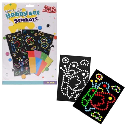 Envenzo Dotty Aufkleber für Kunst und Spaß Aktivität für Kinder Sets Verschiedene Designs Scrapbooking Aufkleber für Kinder Kreatives Basteln (Design Schmetterlinge) von Envenzo