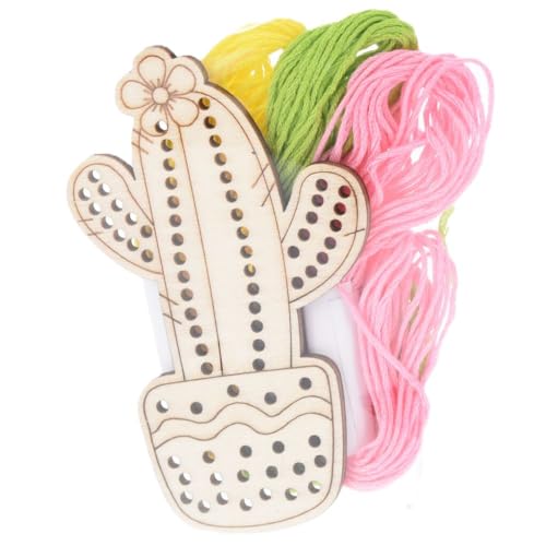 Envenzo Stickset Fäden für Anfänger Kinder DIY Holzstickerei Kit Kinder DIY Bastelset Stickerei (Roboter) von Envenzo