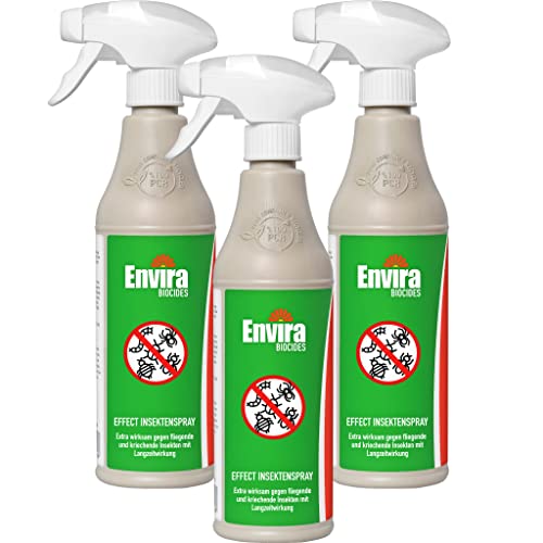 Envira Effect Universal-Insektizid - Insektenspray Mit Langzeitwirkung - Anti-Insekten-Mittel, Wasserbasis - 3 x 500 ml von Envira