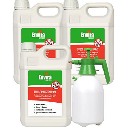 Envira Effect Universal-Insektizid - Insektenspray Mit Langzeitwirkung - Anti-Insekten-Mittel, Wasserbasis -3x5Ltr+2Ltr Sprüher von Envira