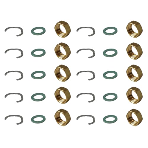 10er Satz Wellrohr Verschraubung DN16-3/4'' für Edelstahl Anschluss Set Solarleitung Solarrohr Fitting Montage von Environ