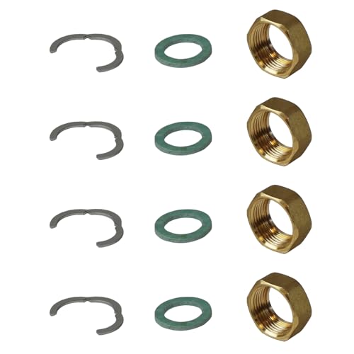 4 Stück Anschluss Set DN12-1/2'' für Edelstahl Wellrohr Verschraubung Solarleitung Solarrohr Fitting Montage von Environ