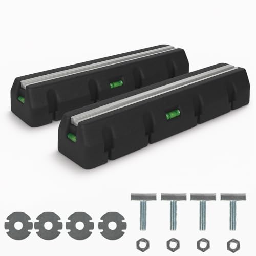 ENVIRON- Dämpfsockel für Wärmepumpe mit Wasserwagen und massivem Befestigungs-Set | UV-beständig 700kg belastbar (600 mm) | Bodenkonsole Antivibrationsfüße von Environ