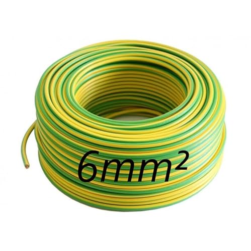 ENVIRON- Erdungskabel 6mm² [1-500m] H07V-K Einzelader Litze Leitung Einzelader flexibel Kabel Erdung (Grün-Gelb) (20 Meter) von Environ