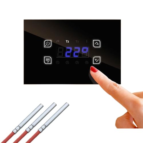 ENVIRON- GLH110 Glass Touch Temperatur-Differenzregler mit Fühlerset | verschiedene Anlageschemen | Kaminfen Holzkessel Heizkreis von Environ