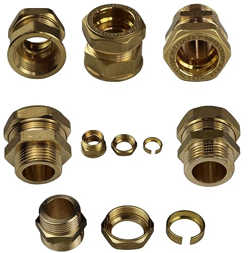 ENVIRON- Metalisch dichtende Verschraubung für Edelstahl Solar Wellrohr DN16, 20, 25 für Edelstahl Anschluss Set Solarrohr Solarleitung Fitting Montage (DN20 x 3/4" IG) von Environ