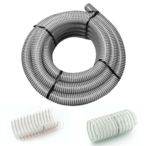 ENVIRON- Pelletschlauch Ø50mm mit Kupfer-Litze [Länge: 5-20m] schwer entflammbar | Pelletschlauch Vakuumschlauch Spiralschlauch Pellet Schlauch Absaugung Absaugschlauch für Förder Saug (20 Meter) von Environ