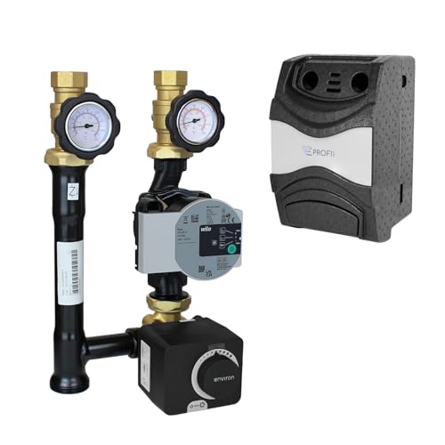 ENVIRON - Pumpengruppe Profimix EN001T DN25 mit Drei-Wege-Mischer, Stellmotor 230V und Hocheffizienzpumpe | Heizung Fußbodenheizung Mischer Heizungsmischer Umwälzpumpe (Wilo Para 25/6) von Environ