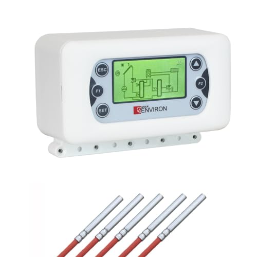 ENVIRON- TSOL500 Platinum Solarsteuerung mit Fühler Set | 27 Anlageschemen | Regler Temperaturdifferenzregler Pool Solarthermie Steuerung thermische Solaranlage Solarregler Warmwasser von Environ