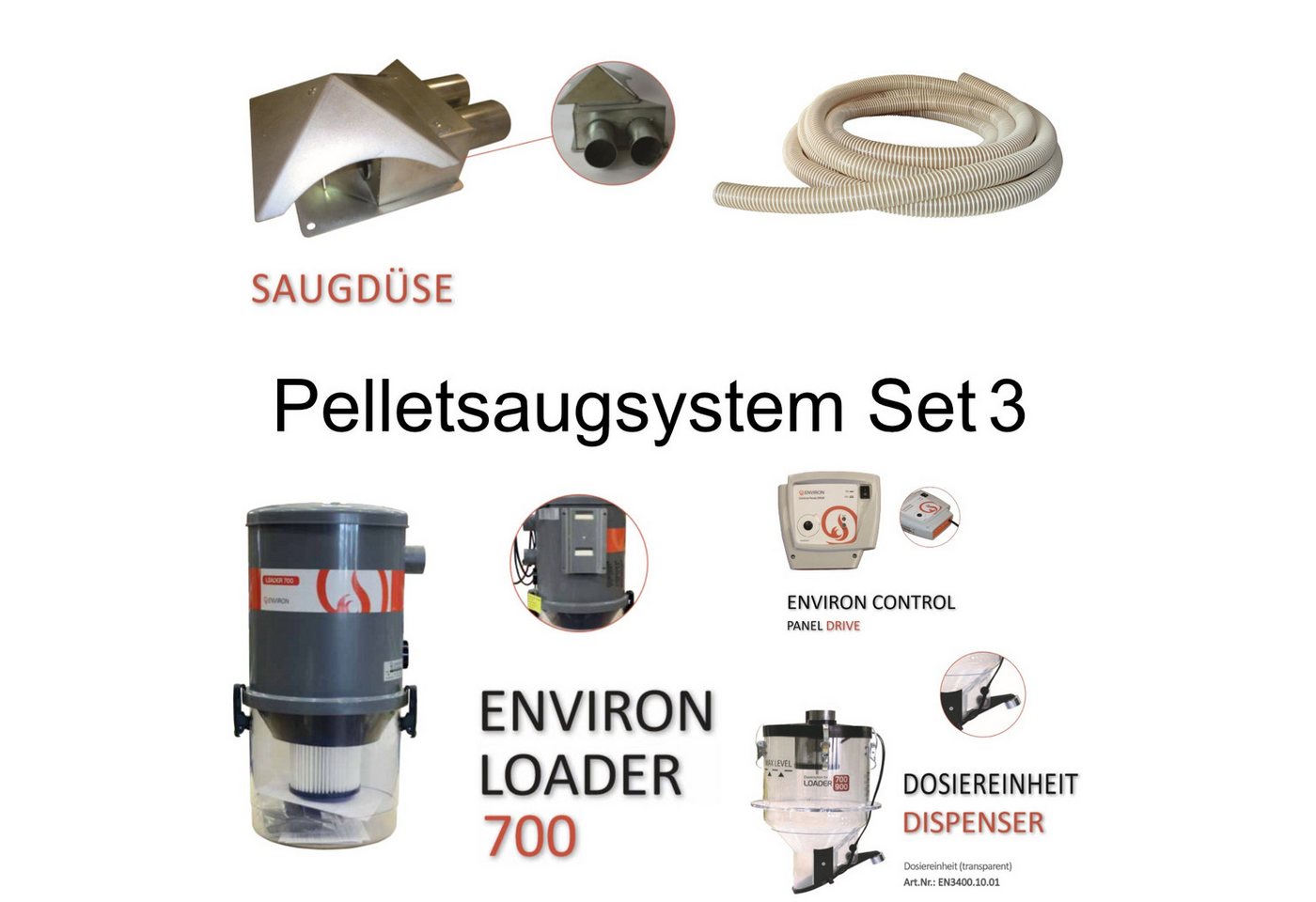 Environ Absaugstation Environ Pelletsaugsystem Set 3 - Pellet entnahme durch Saugdüse von Environ