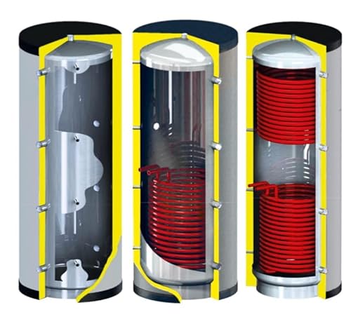 ROBIN WOOD- Pufferspeicher Heizung [600, 800, 1000 Liter] [mit einem, zwei oder ohne Wärmetauscher] Heizungspufferspeicher Heizungswasser (600 Liter, 2x Wärmetauscher) von Environ