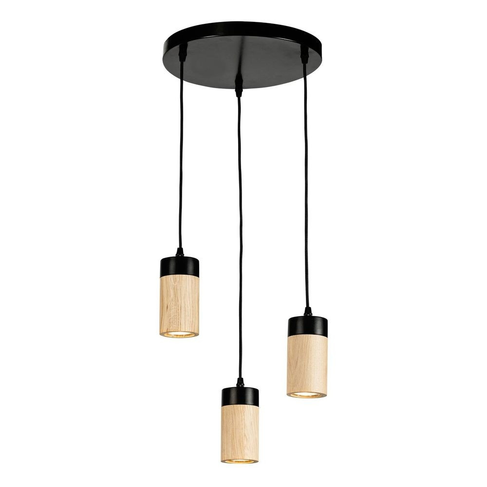 Envostar - Plain 3 Cluster Pendelleuchte Black/Wood Envostar von Envostar