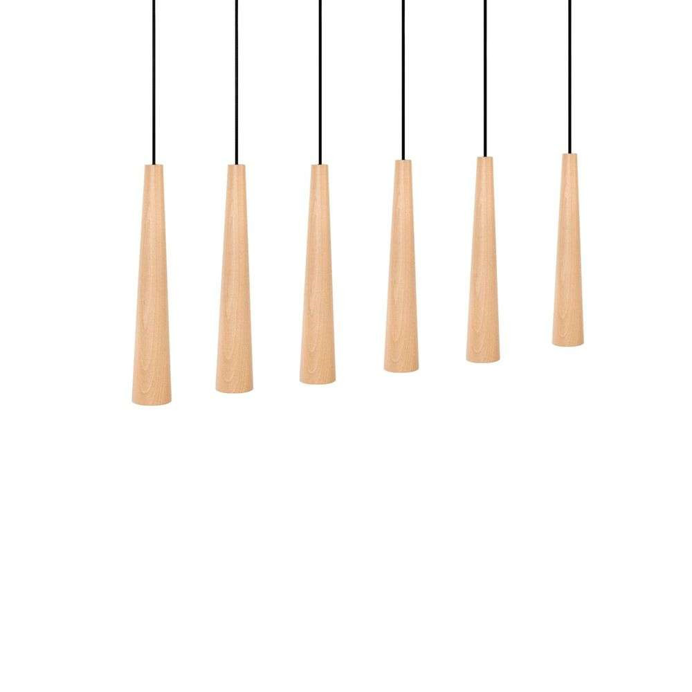 Envostar - Wooden Round Cones 6 Pendelleuchte Wood/Black Envostar von Envostar