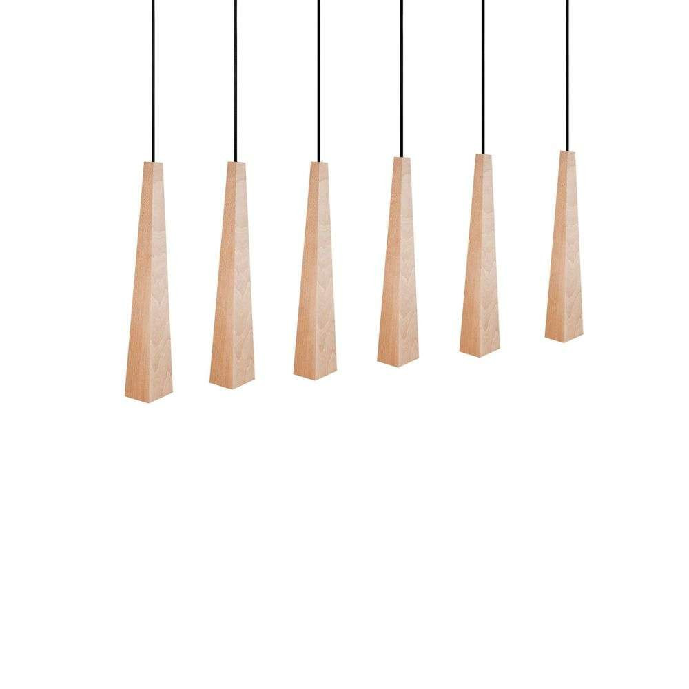 Envostar - Wooden Square Cones 6 Pendelleuchte Wood/Black von Envostar