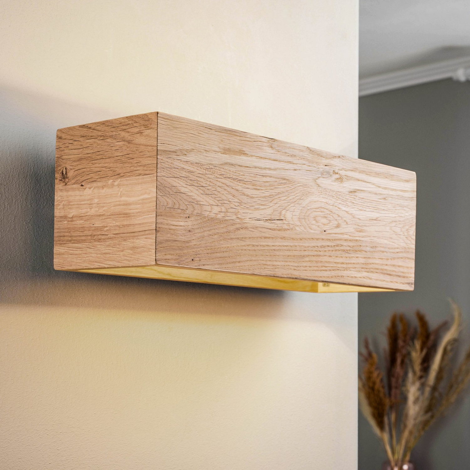 B-Ware Envostar Kubiko Wandleuchte Eiche Geölt Wandlampe Lampe Leuchte Licht Spot G9434 von Envostar