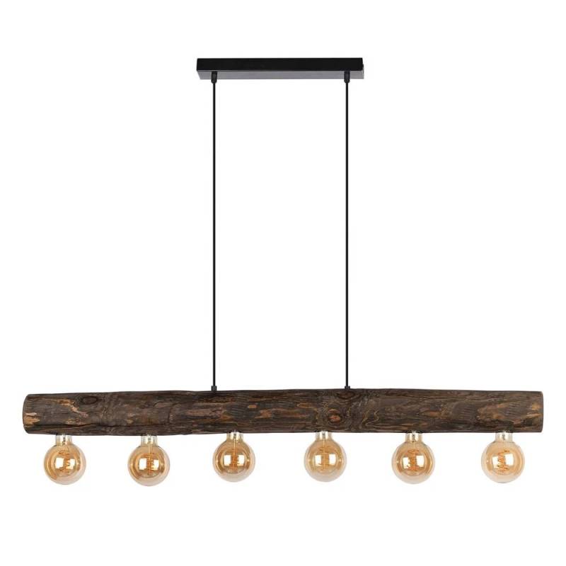 B-Ware Envostar Beam Hängelampe 6 Flammig Kiefer Dunkel Hängeleuchte Leuchte Lampe Spot von Envostar