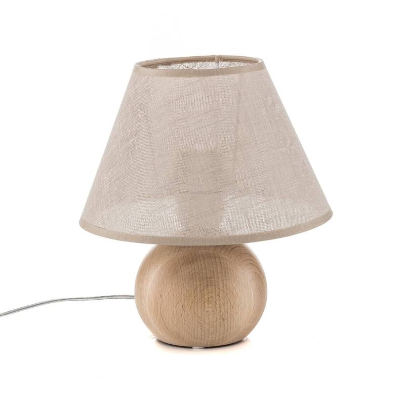 Envostar Gill Tischlampe Leuchte Lampe Holz Natur Schirm Beige Schalter E27 Spot B-Ware von Envostar