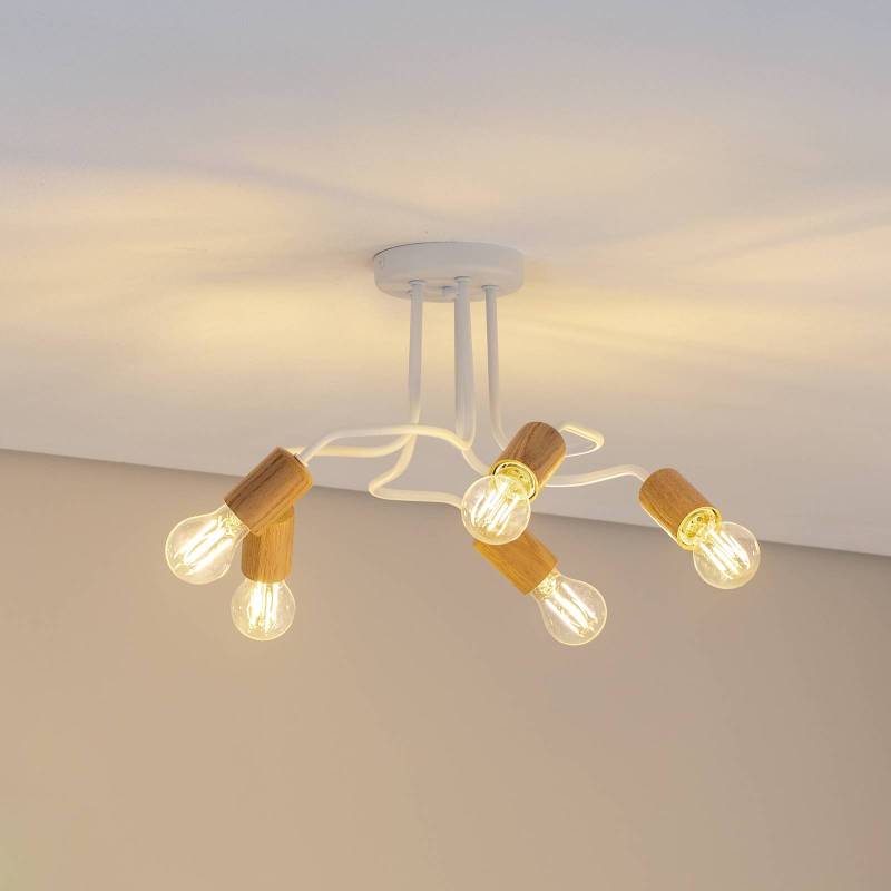 Envostar Joiy Deckenlampe 5-flg verteilt weiß/holz von Envostar