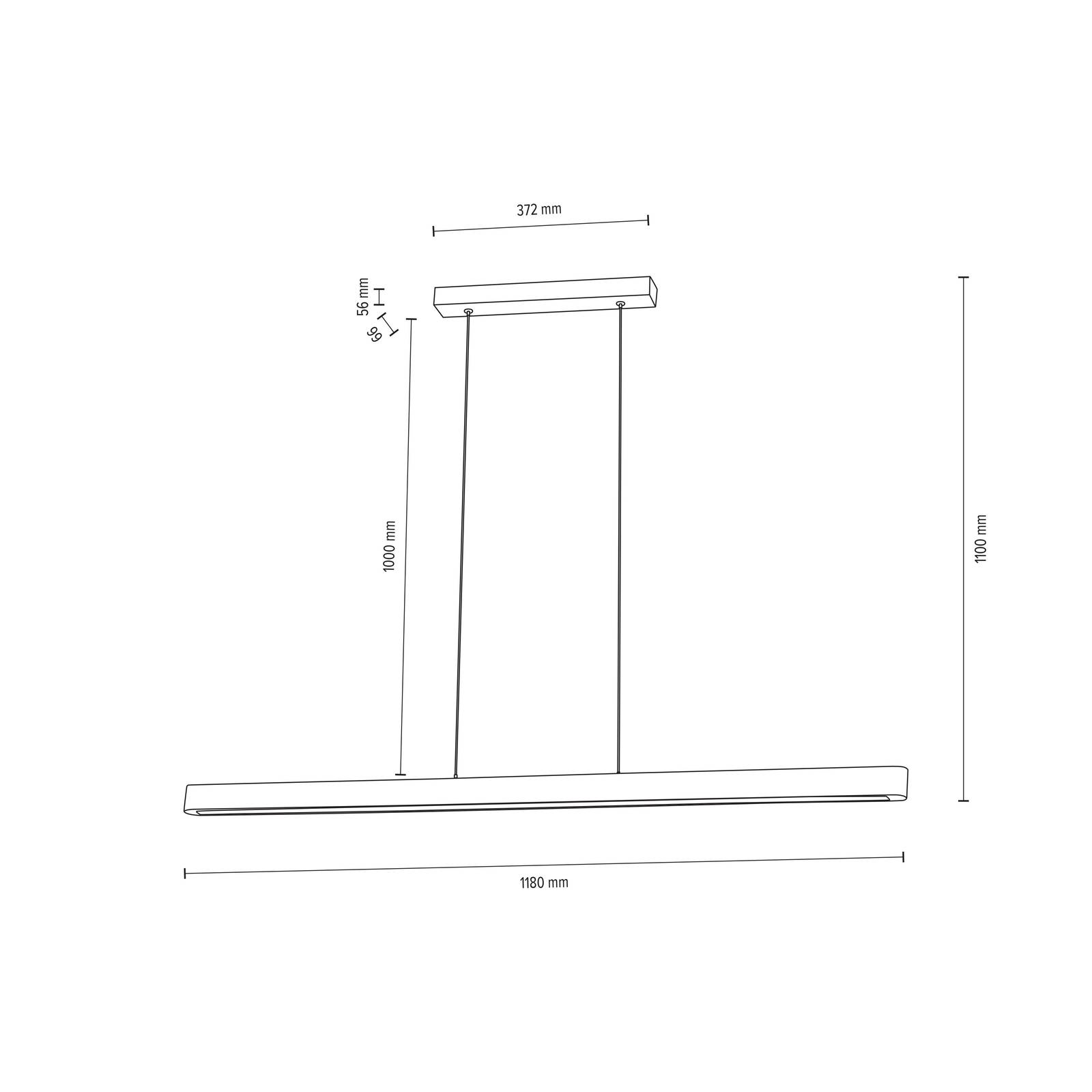 Envostar Lineo LED-Hängelampe Kiefer dunkel 118cm von Envostar