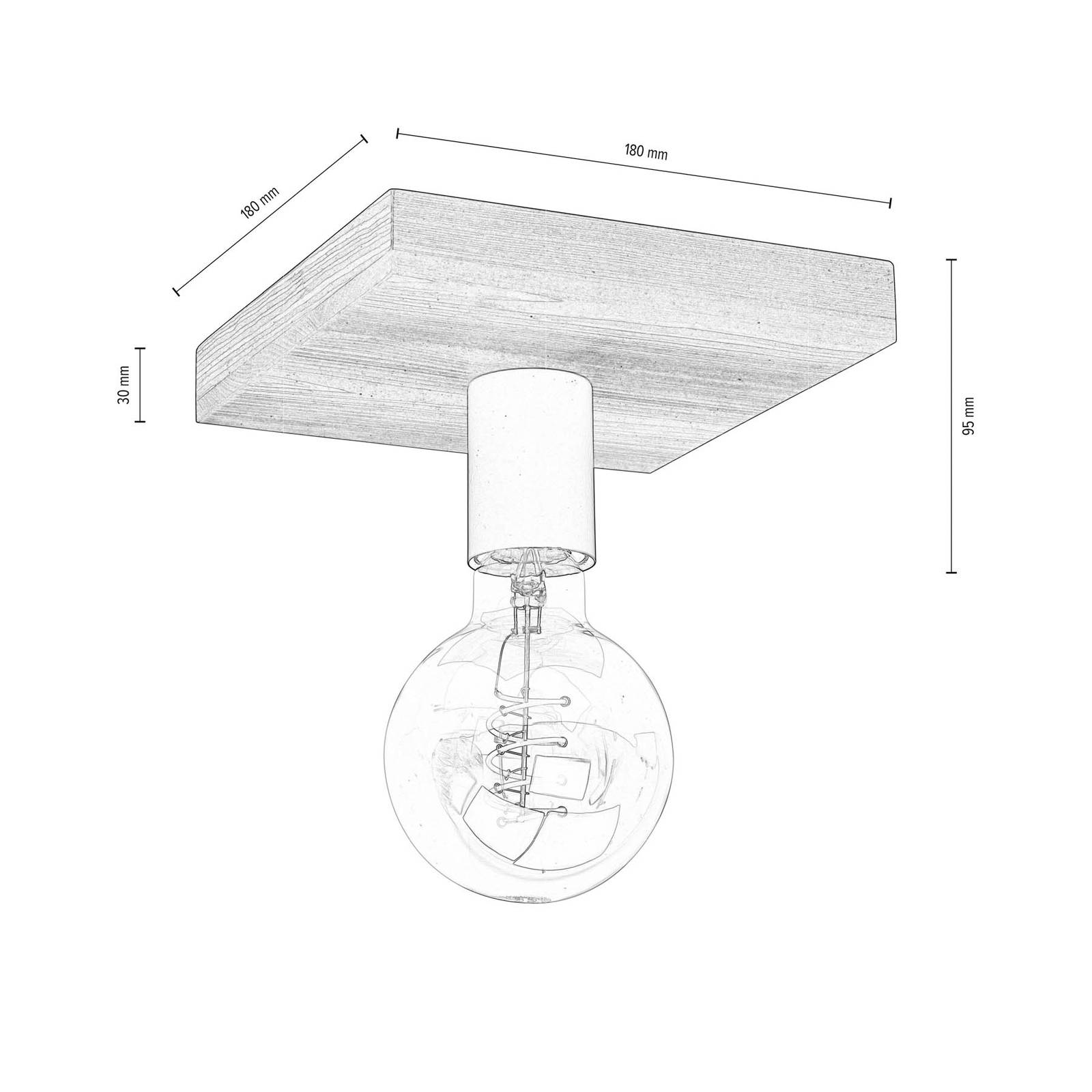 Envostar Lobo Deckenlampe 1fl. Kiefer nussbaum von Envostar