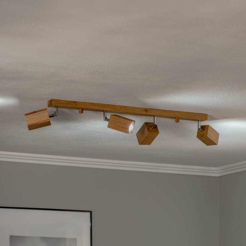 Envostar Peach Puff Deckenspot Holz Quader 4-flg. von Envostar