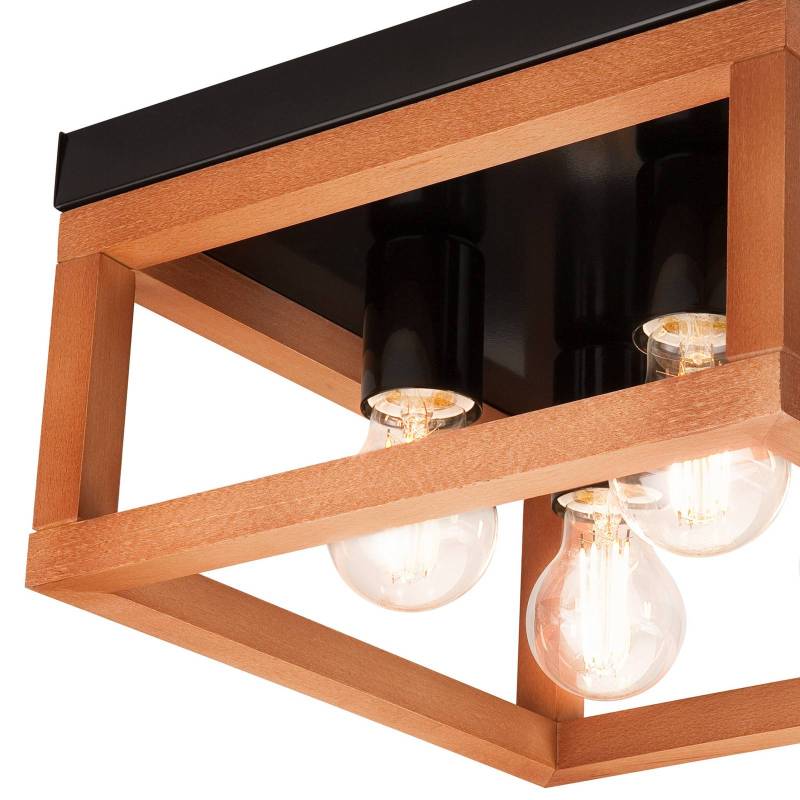 Envostar Phelan Deckenleuchte 4-flg. holz/schwarz von Envostar