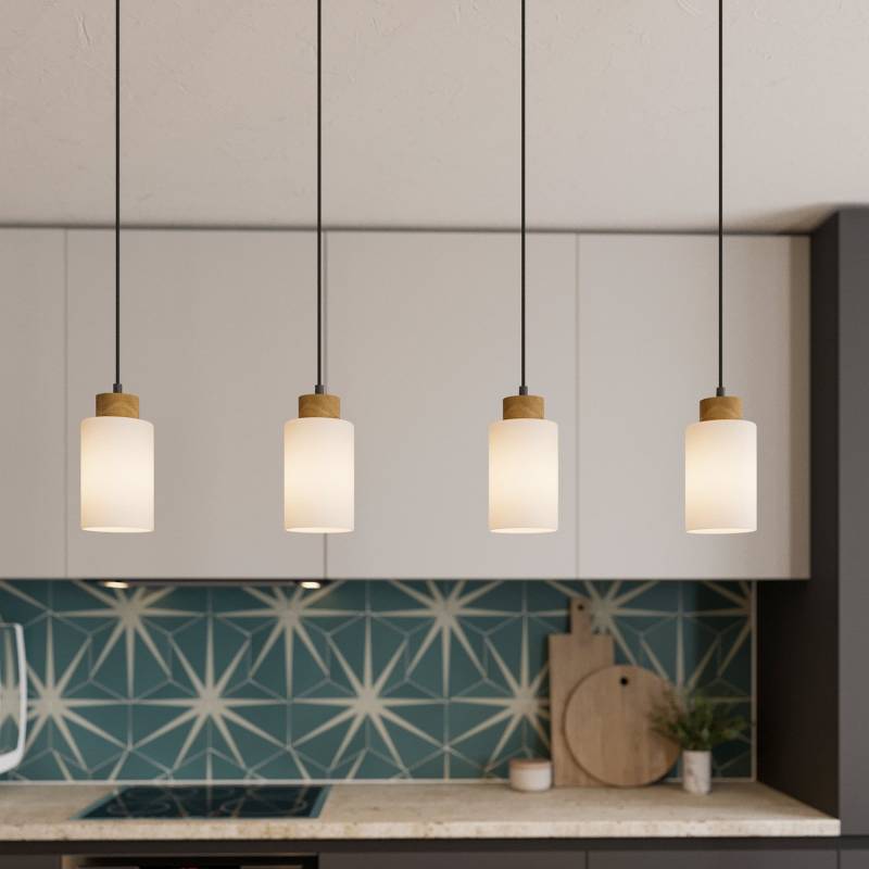 Envostar Talia Hängeleuchte Pendelleuchte Deckenlampe Lampe 4 Flammig Eiche W979 B-Ware von Envostar