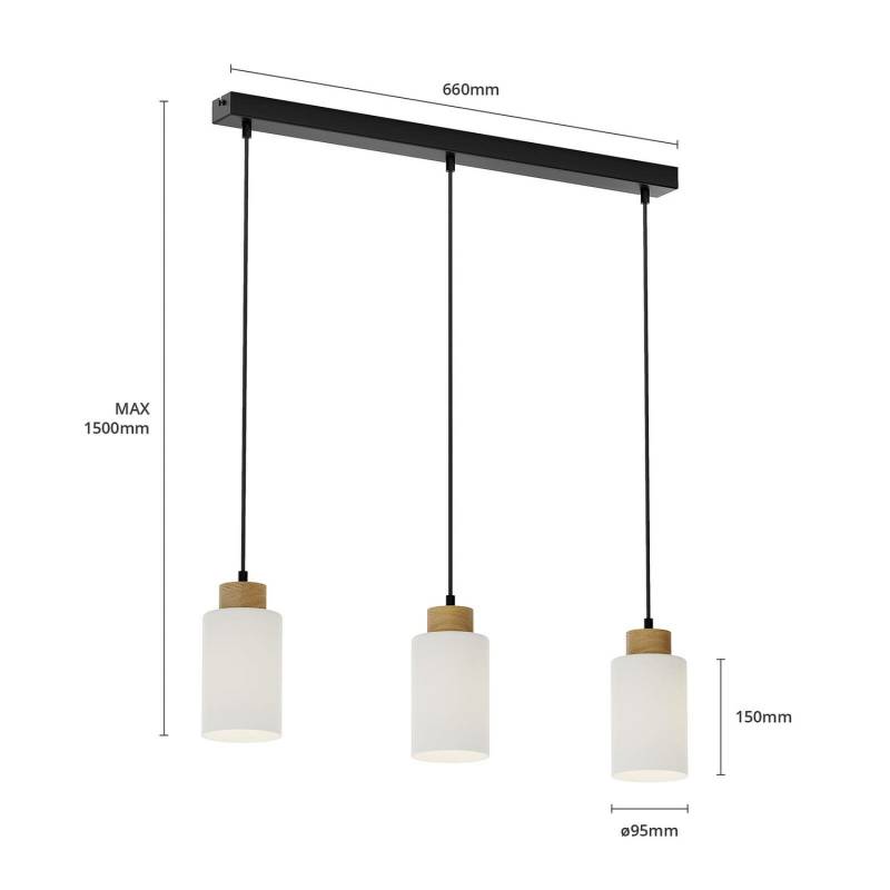 B-Ware Envostar Talia Pendelleuchte Hängelampe Lampe 3 Fl E27 Linea Eiche Weiß Schwarz B-Ware Envostar Talia Pendelleuchte Hängelampe Lampe 3 Fl E27 Linea Eiche Weiß Schwarz von Envostar