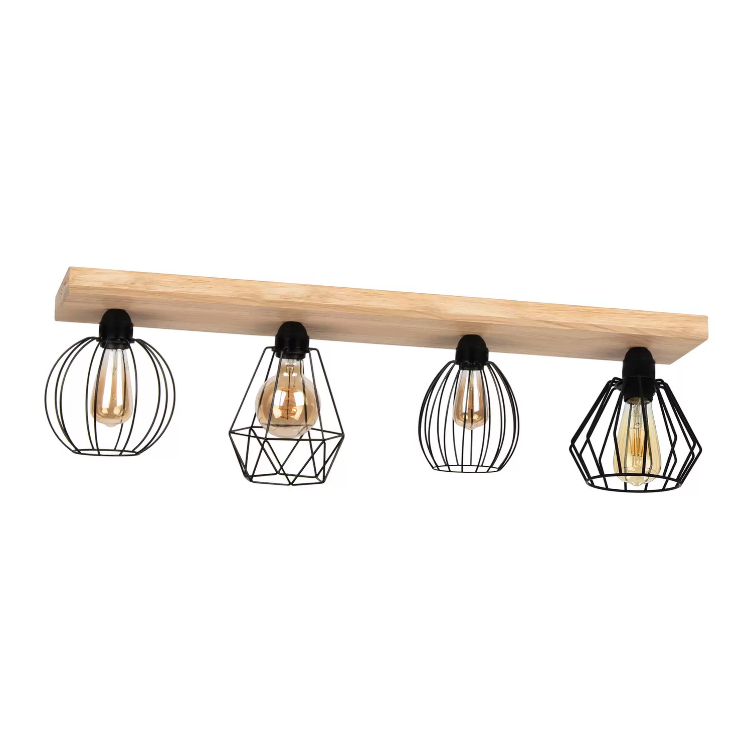Envostar Various Deckenlampe Deckenleuchte Deckenlicht Lampe 4 Flg Kiefer Natur B-Ware von Envostar