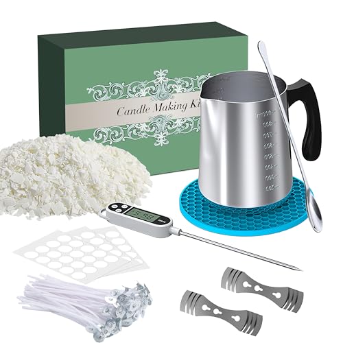 Kerzenherstellungsset für Erwachsene, Sojakerzenherstellungssets für Anfänger, DIY-Kerzenset mit natürlichem Sojawachs, 900 ml Gießtopf zum Kerzenmachen, Dochtaufkleber, Kerzendochte, Dochthalter Kerzenherstellungsset für Erwachsene, Sojakerzenherstellungssets für Anfänger, DIY-Kerzenset mit natürlichem Sojawachs, 900 ml Gießtopf zum Kerzenmachen, Dochtaufkleber, Kerzendochte, Dochthalter von Enwhisco