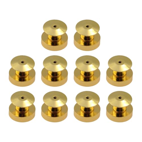Enwye 10 Stück Magnet-Pin-Backs, Rückseite Magnet Emaille Konverter Verschlusshalter Verschluss Pin Sammler Geschenke Für Verschiedene Stoffe Gold von Enwye