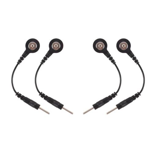 Enwye 4 Stück Elektrodenkabel 3,5 mm Snap auf 2 mm Pin Elektrodendraht Therapieinstrument Draht (schwarz) 9,7 cm lang von Enwye