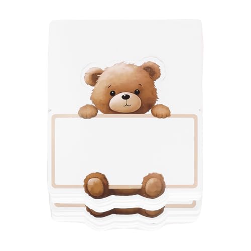 Enwye 50 Tischkarten Mit Teddybär-Motiv Für Weihnachtsfeiern, Gender Reveal, Geburtstage, Hochzeiten, Abendessen Und Mehr. Faltbare Namenskarten Mit Süßem Bärenmuster Enwye 50 Tischkarten Mit Teddybär-Motiv Für Weihnachtsfeiern, Gender Reveal, Geburtstage, Hochzeiten, Abendessen Und Mehr. Faltbare Namenskarten Mit Süßem Bärenmuster von Enwye